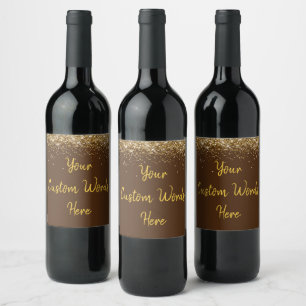 Rótulo De Garrafa De Cerveja Personalize Seu Texto Aqui Presente Dourado Marrom