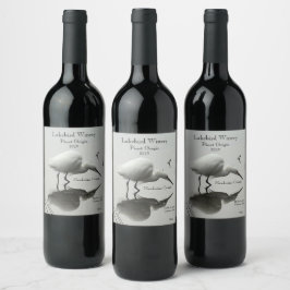 Rótulo De Garrafa De Cerveja Pesca de torre de neve