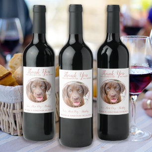 Rótulo De Garrafa De Cerveja Pet Wedding Modern Rosa Dourado Dog Foto Muito Obr