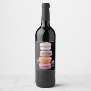 Rótulo De Garrafa De Cerveja Pilha colorida de Macarons Franceses