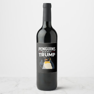 Rótulo De Garrafa De Cerveja Pinguins Resistentes Contra Trump Com Nadadeiras L
