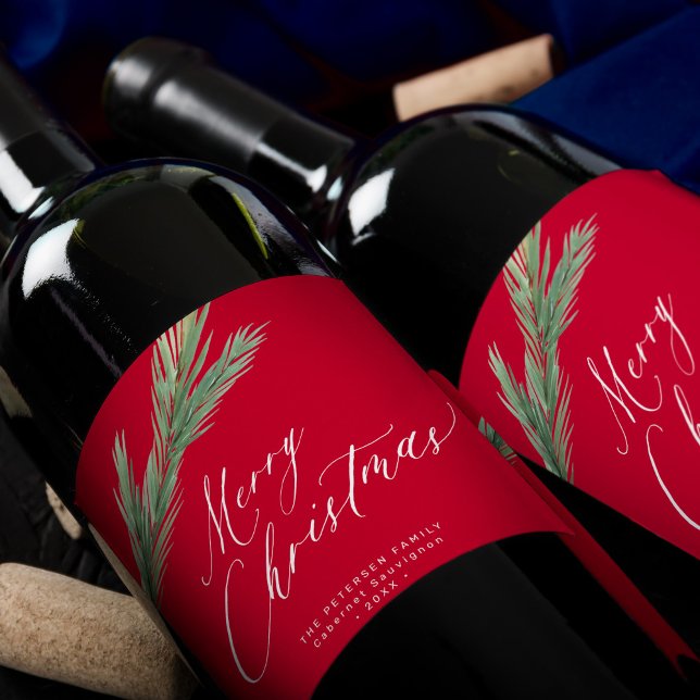 Rótulo De Garrafa De Cerveja Pinheiro-d'água russo, tosse vermelha de Natal (Criador carregado)