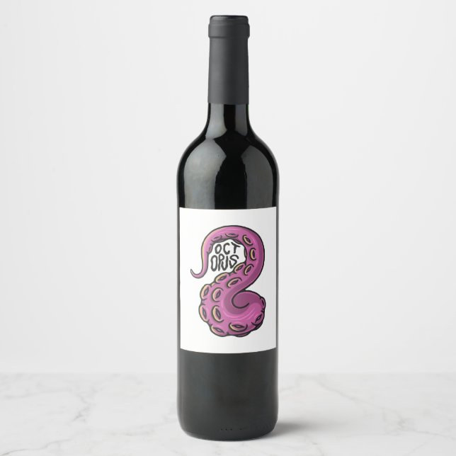 Rótulo De Garrafa De Cerveja Pink Tentacle (Frente)