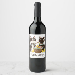 Rótulo De Garrafa De Cerveja Pintinhos para bebês Páscoas Gatos de felz pascoa