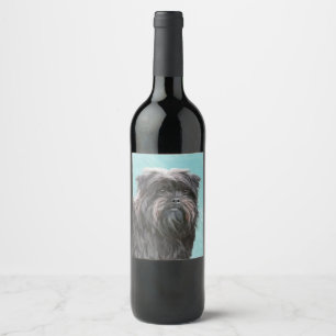 Rótulo De Garrafa De Cerveja Pintura Affenpinscher - Arte Cachorro Original