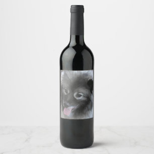 Rótulo De Garrafa De Cerveja Pintura de Bailey do Keeshond - arte original
