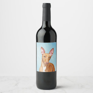 Rótulo De Garrafa De Cerveja Pintura De Cão Faraó - Arte De Cão Original