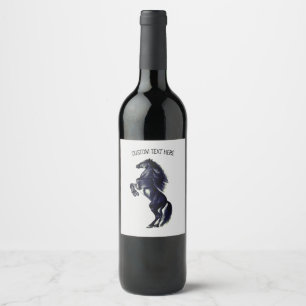 Rótulo De Garrafa De Cerveja Pintura de Cavalo Preto - Direita - Adicionar Text
