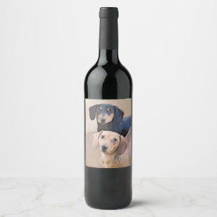 Rótulo De Garrafa De Cerveja Pintura de Dachshund (Smooth) - Arte de Cão Origin