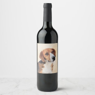 Rótulo De Garrafa De Cerveja Pintura de Harrier - Arte de Cachorro Original Cac