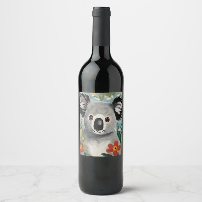 Rótulo De Garrafa De Cerveja Pintura de Koala (Frente)