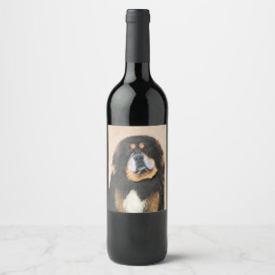 Rótulo De Garrafa De Cerveja Pintura de Mastiff Tibetano - Arte de Cachorro Ori