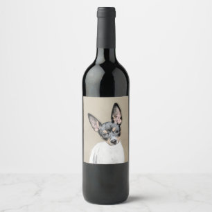 Rótulo De Garrafa De Cerveja Pintura de Terrier de rato - arte original bonito