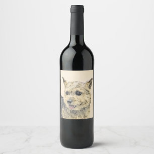 Rótulo De Garrafa De Cerveja Pintura de Terrier Norwich - Arte de Cachorro Orig
