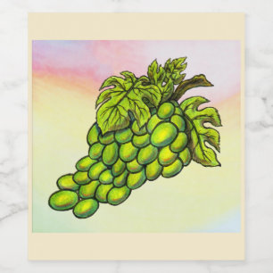 Rótulo De Garrafa De Cerveja Pintura de vinho delicioso verde