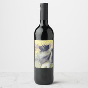 Rótulo De Garrafa De Cerveja Pintura em Aspen de Keeshond - Arte de Cão Origin