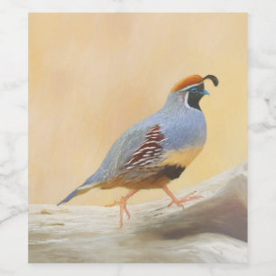 Rótulo De Garrafa De Cerveja Pintura em Quail de Gambrel — Arte original sobr