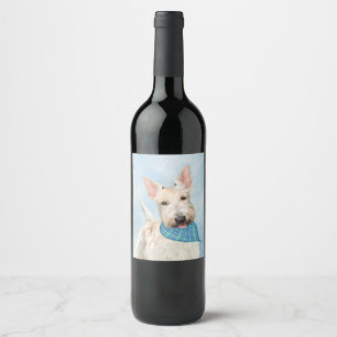 Rótulo De Garrafa De Cerveja Pintura Original de Arte de Cão Wheaten Terrier Es
