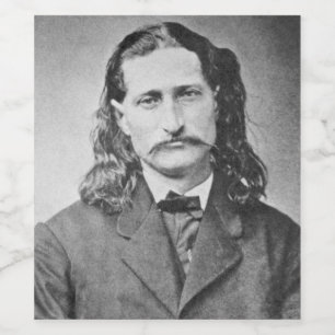 Rótulo De Garrafa De Cerveja Pistolero do Velho Oeste Marshal Wild Bill Hickok