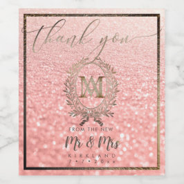 Rótulo De Garrafa De Cerveja PixDezines Faux Foil Monograma+Laurel Wreath