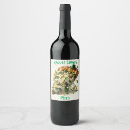 Rótulo De Garrafa De Cerveja Pizza Amantes do Trevo Dia de São Patrício