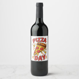 Rótulo De Garrafa De Cerveja Pizza Day - Pepperoni Divertido - Pizza Design