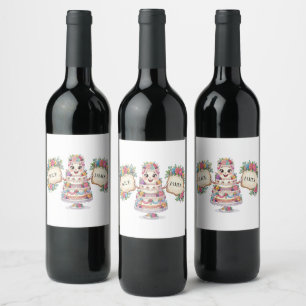 Rótulo De Garrafa De Cerveja Placa de Boas-Vindas de Bolo de Casamento Floral P