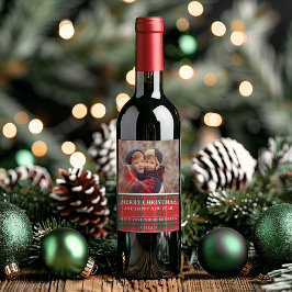 Rótulo De Garrafa De Cerveja Plaid de Natal Rústico Vermelho Verde Foto