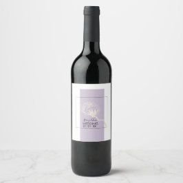 Rótulo De Garrafa De Cerveja Planta de Algodão Botânico Lavanda Casamento