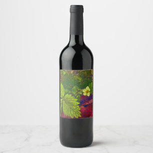 Rótulo De Garrafa De Cerveja Planta de morango silvestre