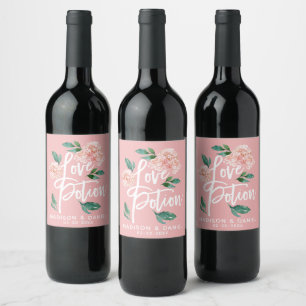Rótulo De Garrafa De Cerveja Poção do Amor Bege Rosa Floral Personalizado