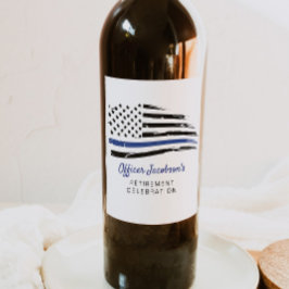 Rótulo De Garrafa De Cerveja Polícia - Cor d'água - Azul fina Linha Sinalizador