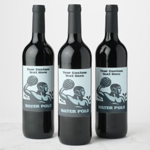 Rótulo De Garrafa De Cerveja Polo Aquático Texto Personalizado