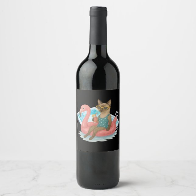 Rótulo De Garrafa De Cerveja Pool Birthday Party for Cat Lovers  (Frente)