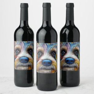 Rótulo De Garrafa De Cerveja Pop Art Terrier bonito
