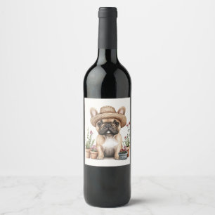 Rótulo De Garrafa De Cerveja Potes de Flor para Jardinagem de Bulldog Francês
