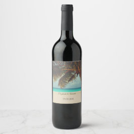Rótulo De Garrafa De Cerveja Praia Tropical,Palmeira