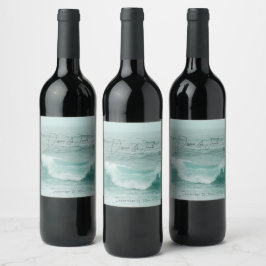 Rótulo De Garrafa De Cerveja Praia White Ondas Marítimas Náuticas