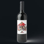 Rótulo De Garrafa De Cerveja Prazer dos Jogadores - Colagem de Ícones de Las Ve<br><div class="desc">* Forma de carta de baralho com ícone de Las Vegas</div>