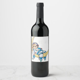 Rótulo De Garrafa De Cerveja Preciso Do Astronauta Espacial Galáxia Da Lua Exte