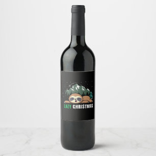 Rótulo De Garrafa De Cerveja Preguiçoso Sloth de Natal Engraçado