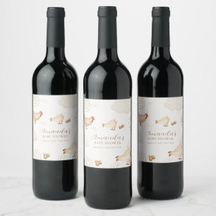 Rótulo De Garrafa De Cerveja Preppy Boho Franguinho Vai Nascer Convite de Chá d