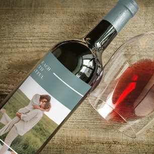 Rótulo De Garrafa De Cerveja Presente Adorável da Família Verde de Fotos Mode