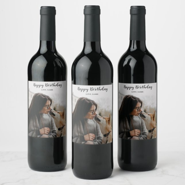 Rótulo De Garrafa De Cerveja Presente de aniversário com foto personalizada / A (Garrafas)