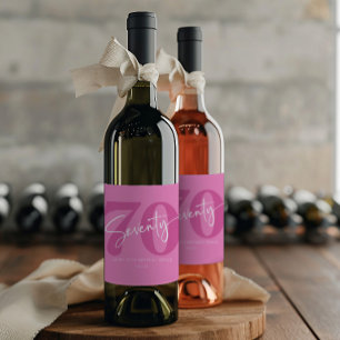 Rótulo De Garrafa De Cerveja Presente de Aniversário de 70 anos Rosa Setenta