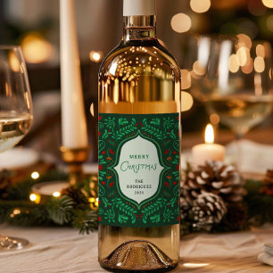Rótulo De Garrafa De Cerveja Presente de Natal Alegre da Festa Vinho