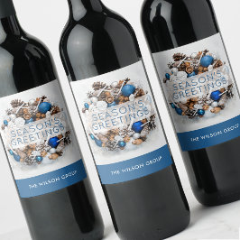 Rótulo De Garrafa De Cerveja Presente de Natal Corporativo Coroa de Pinheiro