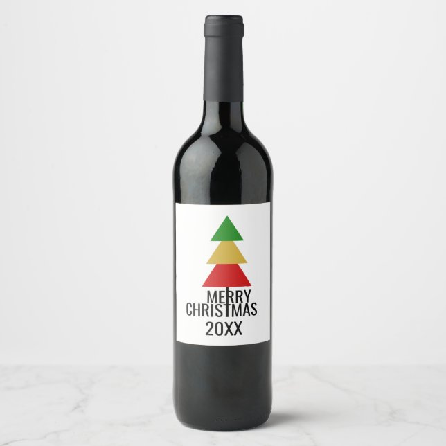 RÓTULO DE GARRAFA DE CERVEJA PRESENTE DE TEXTO PERSONALIZADO XMAS DA ÁRVORE DE  (Frente)