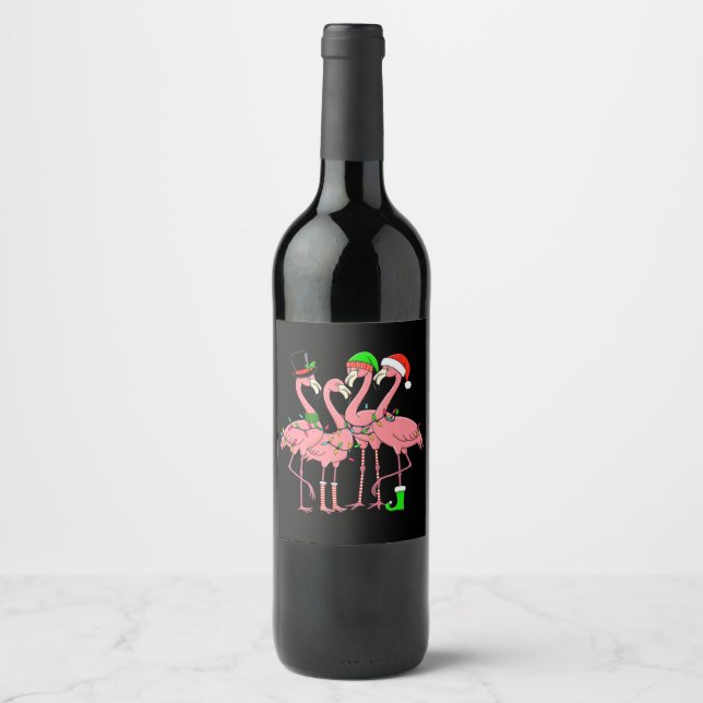 Rótulo De Garrafa De Cerveja Presente Divertido de Natal de Flamingo para Amant (Frente)