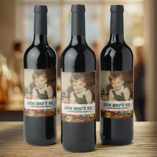 Rótulo De Garrafa De Cerveja Presente Personalizado de Foto de Aniversário Dive